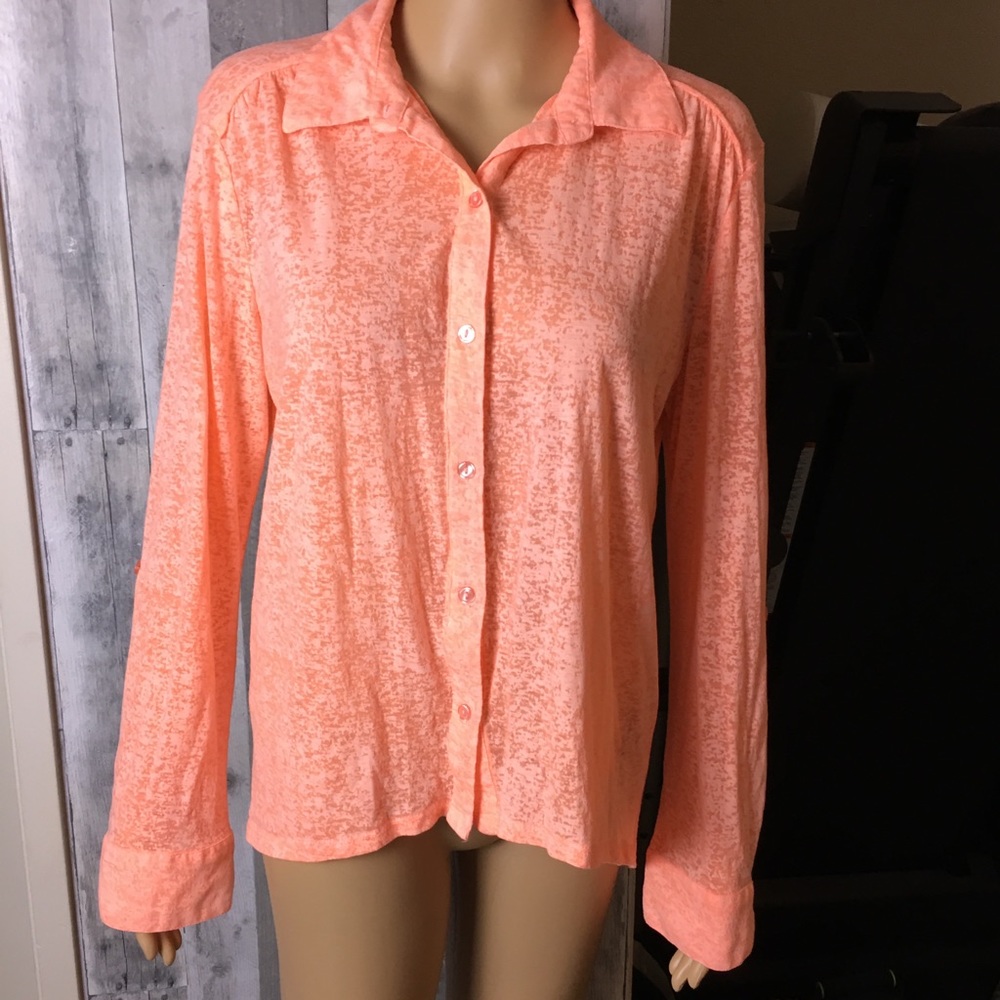 Eyeshadow Orange Sherbet Button Up Blouse